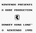 Splash screen from Donkey Kong Land