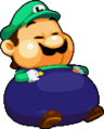 Luigi after eating almost every snack