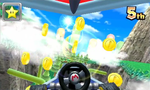 Mario, gliding for coins in first-person view