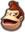 Donkey Kong's head icon in Mario Kart 8 Deluxe.