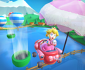 The icon of the Peach Cup's challenge from Mario Kart Tour.