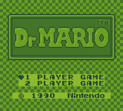 The banner image for Dr. Mario for Game Boy on Nintendo Music.
