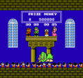 The prototype ending, where the characters are awarded prize money.