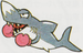 Artwork of a shark, from Super Mario Land 2: 6 Golden Coins.