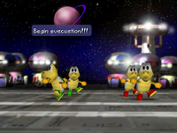 Koopa Troopas panicking in Space Land from Mario Party 2
