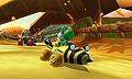 Yoshi racing in Maple Treeway in Mario Kart 7