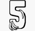 Bananas next to a "5" in Donkey Kong Country (Game Boy Color)