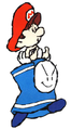 Bandit artwork carrying Baby Mario from the Strategy Guide of Yoshi's Island.