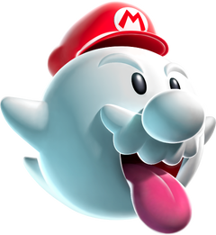 Artwork of Boo Mario from Super Mario Galaxy (Reused in Super Mario Galaxy 2 and Super Mario Galaxy + Super Mario Galaxy 2)