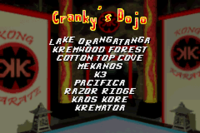 Cranky's Dojo menu