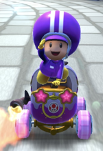 Purple Toad (Pit Crew) performing a trick.