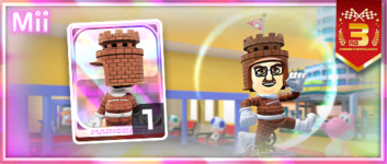 The Castle Mii Racing Suit from the Mii Racing Suit Shop in the Anniversary Tour in Mario Kart Tour