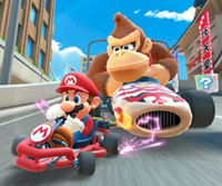 Thumbnail of the Pauline Cup challenge from the 2020 New Year's Tour; a Vs. Mega Donkey Kong challenge set on Tokyo Blur 2 (reused as the Pink Gold Peach Cup's bonus challenge in the 2023 Winter Tour)