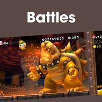 Cover image for the Battles playlist for New Super Mario Bros. U Deluxe on Nintendo Music.