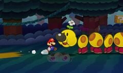 Mario skips the event where Wiggler is abducted by Poison Bloopers in Paper Mario: Sticker Star.