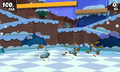 The Snow Spikes cut into pieces from the attack