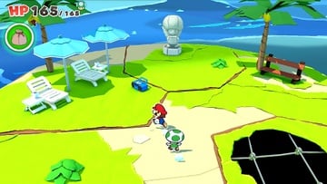 Mario on Club Island in Paper Mario: The Origami King