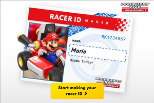 Title screen of the Racer ID Maker application