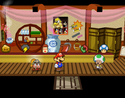 The souvenir shop in Paper Mario: The Thousand-Year Door