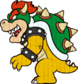 A wooden cutout of Bowser from Shadow-Play Alley.