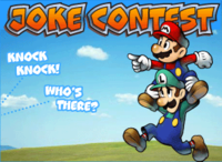 An image promoting the Joke Contest for Mario & Luigi: Superstar Saga