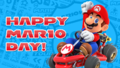Artwork for Mario Day from the Mario Kart Tour team