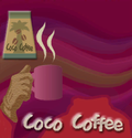 A Coco Coffee poster from Coconut Mall.