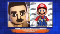 A screenshot of the Mario Press Conference.