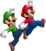 Artwork of Mario and Luigi jumping for New Super Mario Bros.