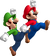 Artwork of Mario and Luigi jumping for New Super Mario Bros.