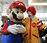Mario in a McDonalds.