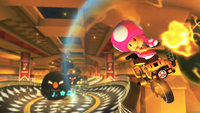 Toadette racing through Music Park in Mario Kart 8