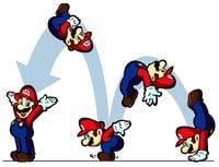 Demonstration of Mario performing his Handstand move in Mario vs. Donkey Kong.
