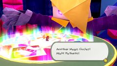 Mario and Olivia complete the final Magic Circle while King Olly attempts to stop them.