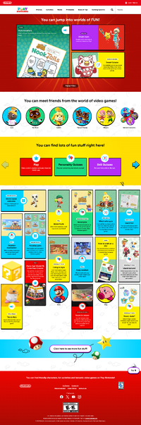 Home page of Play Nintendo as of February 10, 2026