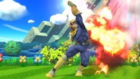 Captain Falcon uses Raptor Boost in Super Smash Bros. for Wii U.