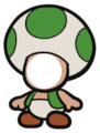 A faceless green Toad