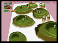 The sixteenth hole of Boo Valley from Mario Golf (Nintendo 64)