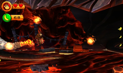 Fireballs in Hot Rocket in Donkey Kong Country Returns 3D