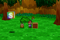 First ? Block in Goomba Village of Paper Mario.