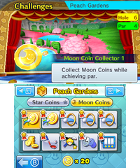 The complete hexagonal Star and Moon pieces in the Challenges from Mario Golf: World Tour.