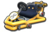 Thumbnail of a yellow Pipe Frame (with 8 icon), in Mario Kart 8.