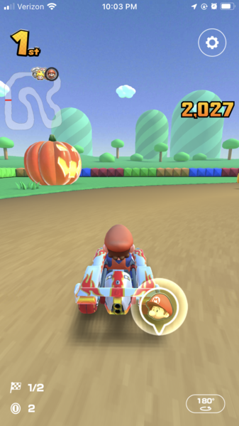 File:MKT Mario (Classic) on Flaming Speeder.png