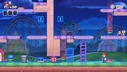Screenshot of Merry Mini-Land Plus level 4-6+ from the Nintendo Switch version of Mario vs. Donkey Kong
