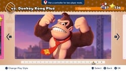 Screenshot of vs. Donkey Kong Plus's level select screen from the Nintendo Switch version of Mario vs. Donkey Kong