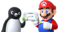 Mario and the Suica penguin (promotional art for Nintendo and Suica collaboration)