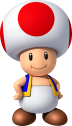 Artwork of Toad in New Super Mario Bros. Wii (also used in New Super Mario Bros. 2 and Mario & Sonic at the Rio 2016 Olympic Games)