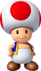 Artwork of Toad for New Super Mario Bros. Wii (reused for New Super Mario Bros. 2, Mario Kart Arcade GP DX and Mario & Sonic at the Rio 2016 Olympic Games)