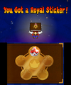 Mario getting the first Royal Sticker.