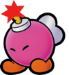 Paper Mario promotional artwork: Bombette doing the "going to explode" pose